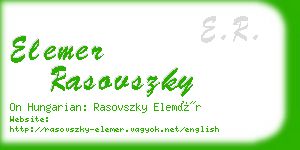 elemer rasovszky business card